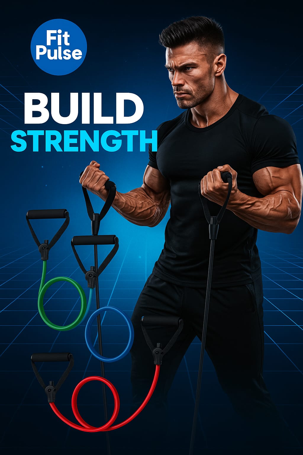 Resistance Bands with Handles – 4 Levels | FitPulse UK