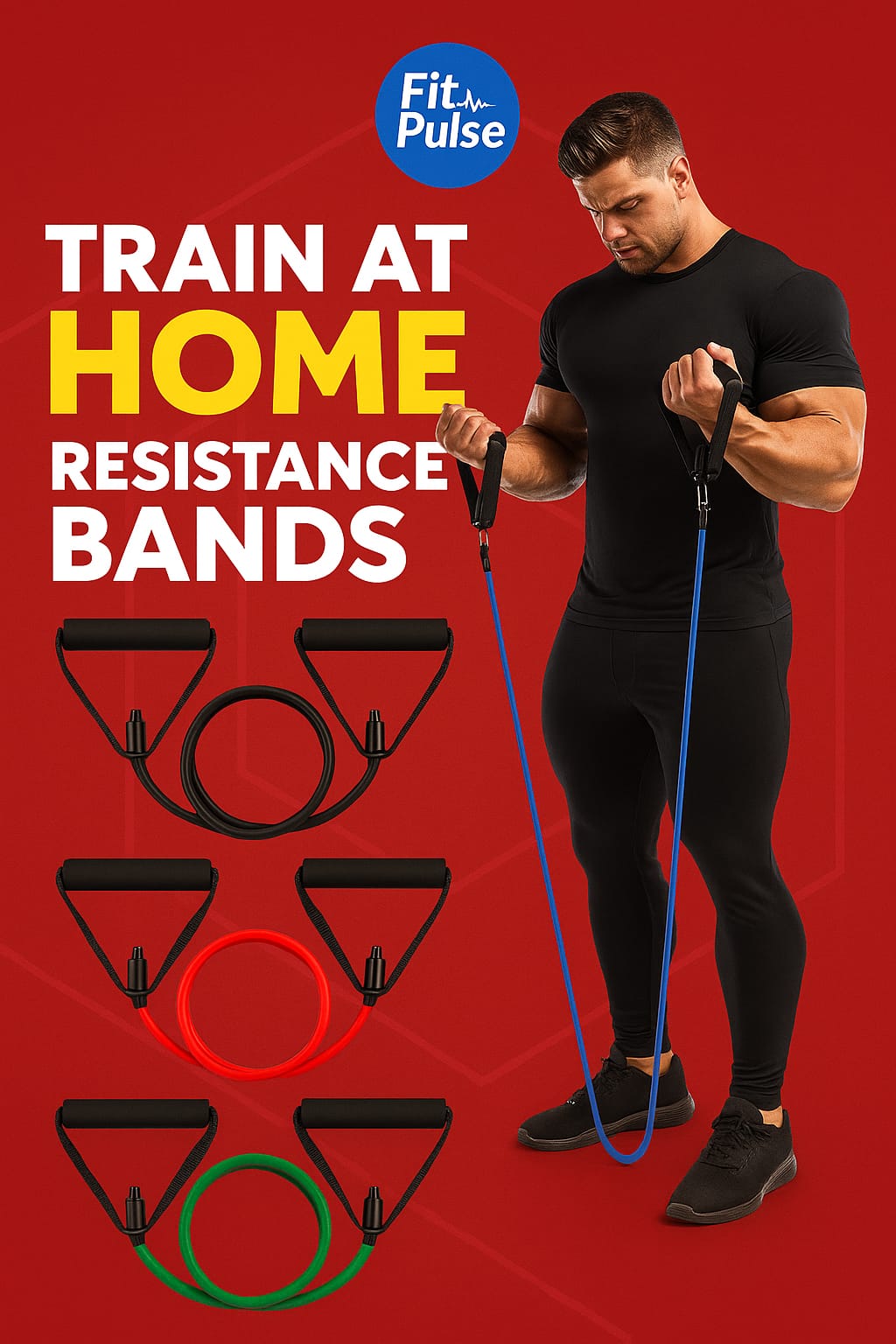 Resistance Bands with Handles – 4 Levels | FitPulse UK